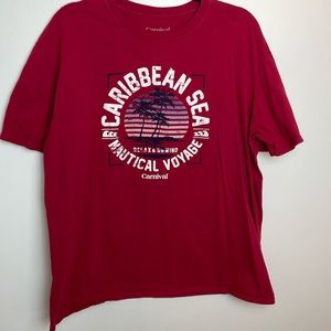 Men’s Carnival Cruise Line T-Shirt Size X-Large Color Red